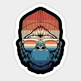 Retro Techno Monkey Sticker